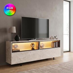 Eco TopMebel меламинов ТВ шкаф с RGB LED в травертин цвят 180x32x67cm