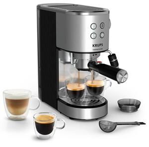 Кафемашина еспресо Krups XP499EE0, 1350W, 15 bar, 1 l. обем на резервоара за вода, система Krups Thermoblock, сребриста