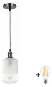 BRILAGI - LED полилей на кабел RETRO GLASS 1xE27/60W/230V Ø 14 cm черен/бял
