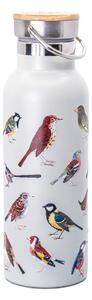 Бяла бутилка за пътуване от неръждаема стомана 425 ml Vintage Birds – Sass & Belle