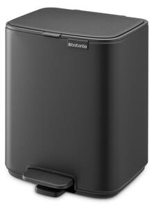 Тъмносиво стоманено кошче за боклук с педал 7 l Bo – Brabantia