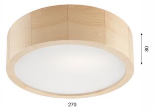 Плафон NATURAL 1xE27/60W/230V, Ø 27,5 см, от борова дървесина