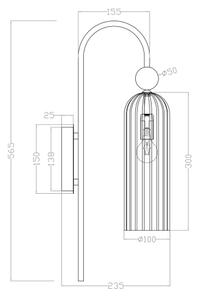 Настенна лампа PIEGA 1xE14/40W/230V месинг/димно бежово