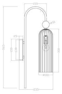 Аплик PIEGA 1xE14/40W/230V месинг/бяла