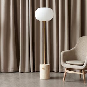 Audo Copenhagen Стойка за осветление JWDA, месинг/бежов, травертин, 130 см, с регулиране, Затъмняване, Бежов, Дневна/трапезария, Камък, Дизайн
