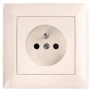 Единичен контакт със заземяване и рамка OSTE JNH001-G Beige