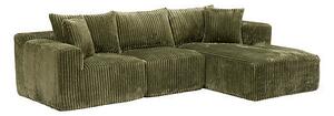 Компресиран ъглов диван atmosphera Solka, 254 cm,Кордурой - Амбър