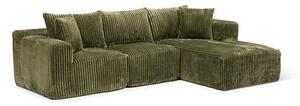 Компресиран ъглов диван atmosphera Solka, 254 cm,Кордурой - Амбър