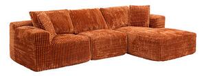 Компресиран ъглов диван atmosphera Solka, 254 cm,Кордурой - Амбър