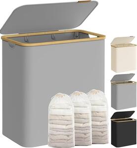Сив кош за пране Songmics 60x38.5x38.5x70.5 cm