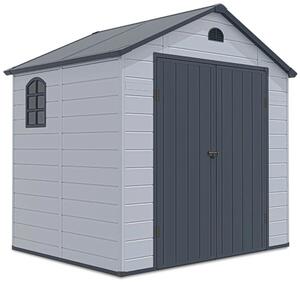 Градинска барака Vermont, Светло Сива 192x242x239 см, 4.6 кв м, полипропилен 12.5 мм дебелина