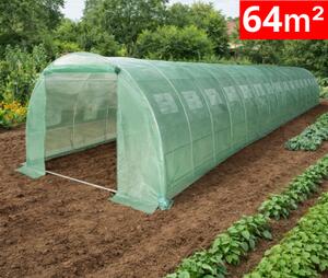 Оранжерия SUNNY 64 кв м (16x4x2м) UV+, с 2 врати, 32 прозореца, подсилена 134 кг