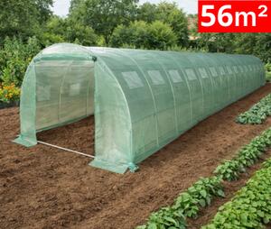 Оранжерия SUNNY 56 кв м (14x4x2м) UV+, с 2 врати, 28 прозореца, подсилена 120 кг