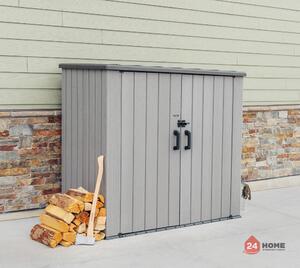 Градински скрин за съхранение Lifetime, тъмно сив, 111х192x176 см, HDPE пластмаса