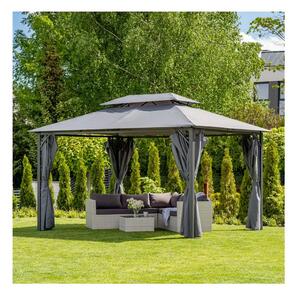 Алуминиева Градинска Шатра SUNNY Sahara, цвят графит 300х400x270 см с комплект завеси