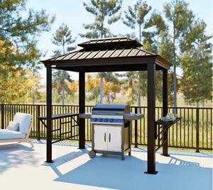 Алуминиева пергола с метален Sojag Месина BBQ 1.8x2.9x2.6 м, цвят Антрацит