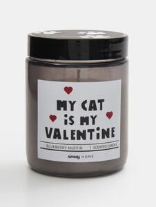 Sinsay - Ароматизирана свещ My Cat is My Valentine - черeн