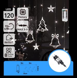 Aigostar - LED външна коледна гирлянда 120xLED/6W/230V/8 функции 3x0,6m IP44 студено бяло+ДУ