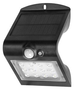 LED соларна лампа Adviti Siloe, 1.5W, 190 lm, 4000K, IP65 защита, за стена, със сензор, черна