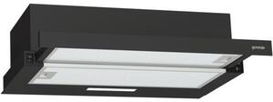 Абсорбатор Gorenje Essential TH60E3B, за вграждане, телескопичен, енергиен клас C, мощност 110 W, въздухопоток 350 m3/h, 1 мотор, 3 степени на мощност, управление с ключ, черен