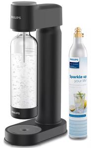 Машина за сода Philips ADD4901BK в комплект с цилиндър, регулируемо ниво на газиране, черна