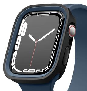 Протектор за смарт часовник Elago Duo Apple Watch Case, за Apple Watch 7 41мм/8 41мм, силиконов, с две сменяеми поликарбонатни части, черен и тъмносин