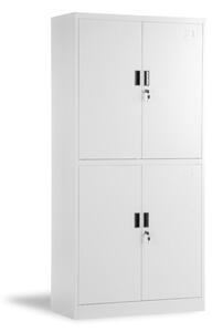 Гардероб Carmen CR-1246 KZ, 4 бр. шкафове, 3x рафтове, метален, заключване, товаропоносимост на един рафт 40kg, сив