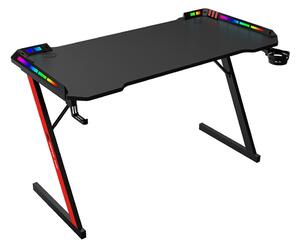 Гейминг бюро Xtrike ME DK-05, поставка за слушалки и чаша, RGB подсветка, черно