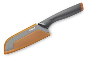 Кухненски нож Tefal K1220104, сантоку, 12 см, неръждаема стомана, титаниево покритие, сив