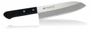 Кухненски нож Tojiro Fuji Cutlery Santoku, 165mm дължина на острието, черен