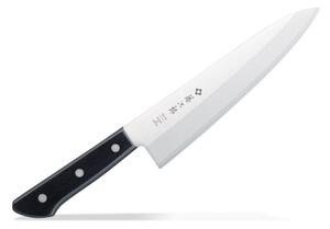 Кухненски нож Tojiro Basic Chef, 20 см, неръждаема стомана, 3-пластово острие, черен