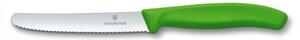 Нож за домати и колбаси Victorinox Swiss Classic, 11 см, назъбено острие, зелен