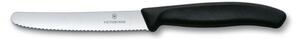 Нож за домати и колбаси Victorinox Swiss Classic, 11 см, назъбено острие, черен