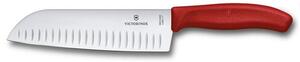 Кухненски нож Victorinox Swiss Classic, сантоку, 17 см, неръждаема стомана, червен