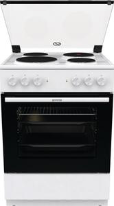 Готварска печка Gorenje GE6A40WB, 4 нагревателни плочи, 9 функции на нагряване, 6000W, бяла
