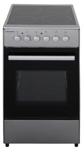 Готварска печка Crown CEC-5060V IX, 4 нагревателни зони, 47л обем, 5 функции, 6 степени на нагряване на котлоните, индикатор за остатъчна топлина, инокс