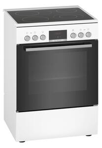 Готварска печка Bosch HKR39C220, 4 нагревателни зони, 66 л. обем на фурната, EcoClean покритие, LED-Display, 7 начина на нагряване, бяла