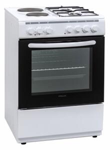 Готварска печка Crown Finlux FXC 522M, 4 броя нагревателни зони, 50 л. обем на фурната, 9 функции, бяла