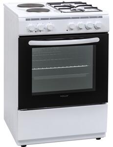 Готварска печка Crown Finlux FXC 622M, 4 броя нагревателни зони, 65 л. обем на фурната, 8 функции, бяла