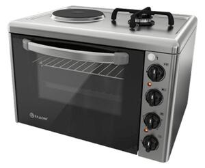 Готварска печка Елдом 213VF, газ/ток, обем 38 L, 2 нагревателни зони, 3100W, инокс