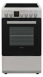 Готварска печка Sharp KF-56FVDD22IM-CH, 4 нагревателни зони, 50л. обем, 8 функции, цифров таймер, инокс