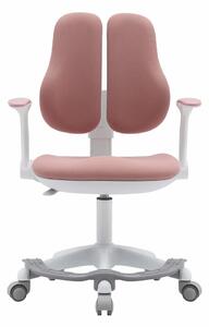 Детски стол RFG Ergo Cute White, до 100кг, дамаска, полипропиленова база, коригиране на височината, розов