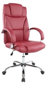 Директорски стол RFG Aida (RJ-8335/PU49/REDWINE), до 130кг, еко кожа, хромирана база, Tilt механизъм, коригиране на височината, заключване в позиция, бордо