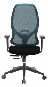 Директорски стол RFG STAR HB, до 150кг, дамаска/меш, люлеещ механизъм, коригиране на височината и дълбочината, газов амортисьор, заключване на облегалката, лумбална опора, черно-син