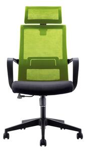 Директорски стол RFG Smart HB, дамаска и меш, черна седалка, зелена облегалка