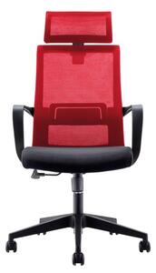Директорски стол RFG Smart HB, дамаска и меш, черна седалка, червена облегалка