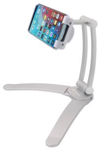Поставка 4smarts Wall Mount with Desk Stand Function ErgoFix H7, за бюро, алуминиева, възможност за закачане на стена, за устройства с размери от 4.7" до 12.9", сребриста