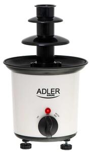 Шоколадов фонтан Adler AD 4487, 30W, 200 мл. капацитет, максималната температура 80C°, контролна лампа, включва лъжица за шоколад и 10 пластмасови шишчета, бял