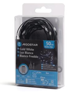 Aigostar - LED външна гирлянда 50xLED/8 режима 3xAA 5,3m IP44 студено бяла