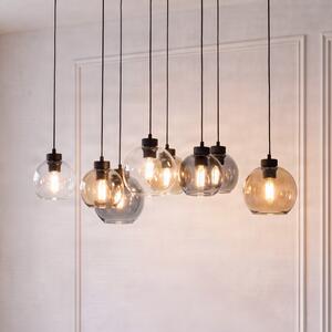 TK Lighting Висяща лампа Cubus, 68 cm, 8-пламъчна, прозрачна/медена/кафява, стъкло, Затъмняване, Многоцветен, Дневна/трапезария, Стъкло, Модерен